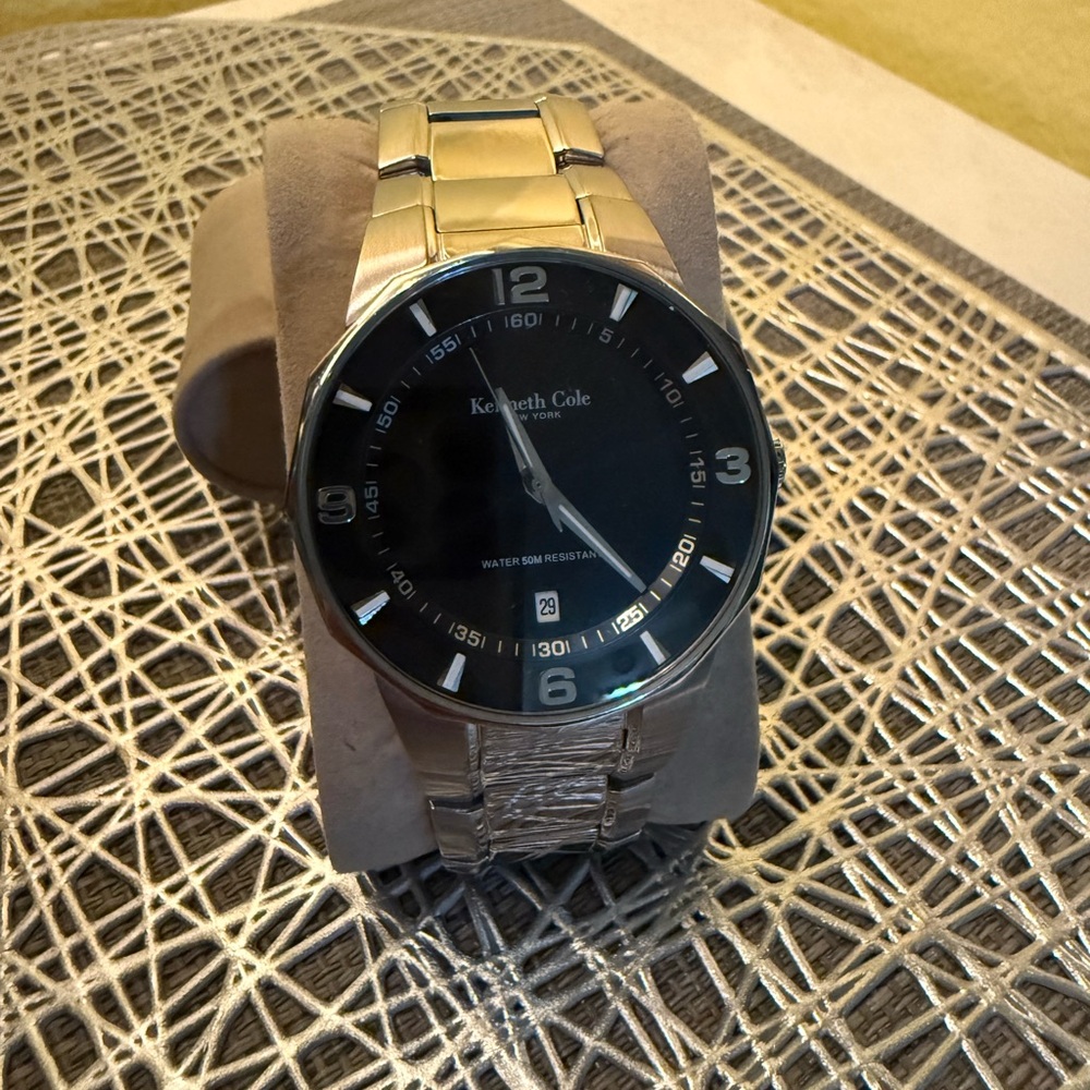 Kenneth Cole Fancy Silver and Black Watch